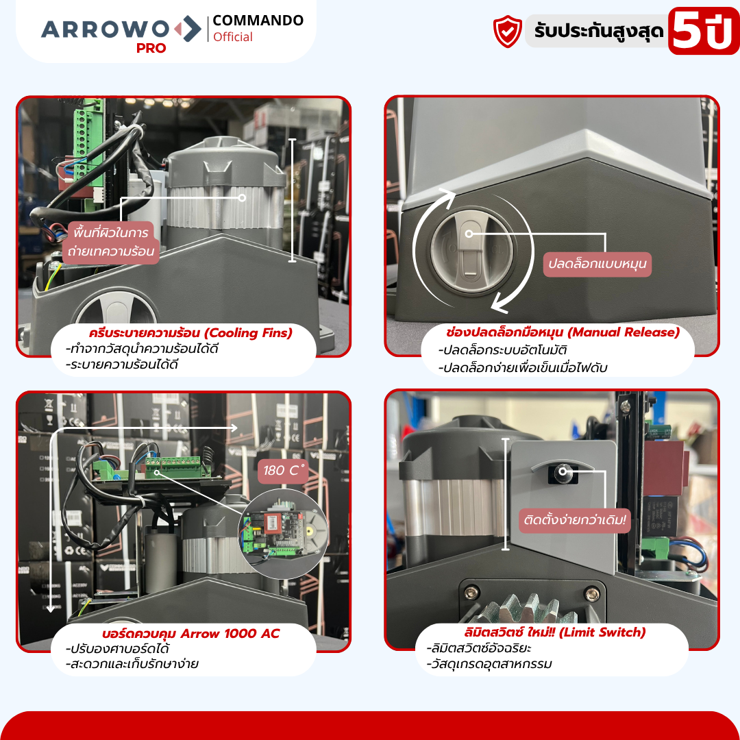 Arrowo มอเตอร์ประตูรีโมท กำลังมอเตอร์ 550W ARG-1000 Pro รูปที่ 3