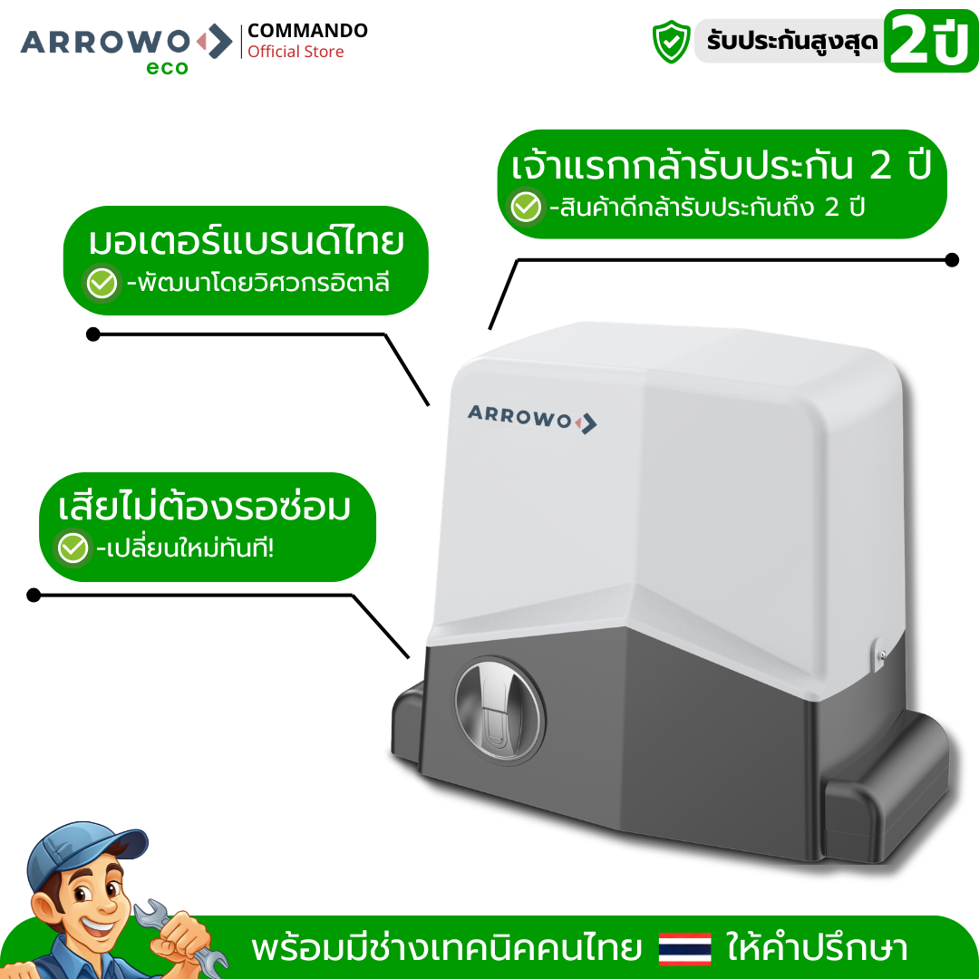 Arrowo มอเตอร์ประตูรีโมท กำลังมอเตอร์ 550W ARG-1000 Eco รูปที่ 2