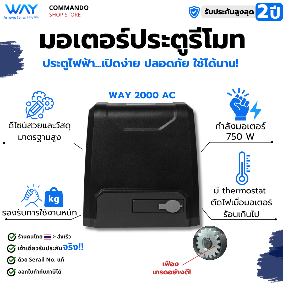 WAY มอเตอร์ประตูรีโมท 2000AC
