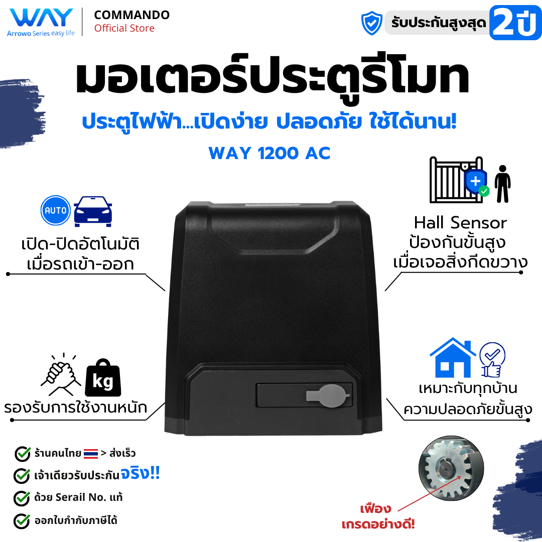WAY มอเตอร์ประตูรีโมท 1200AC