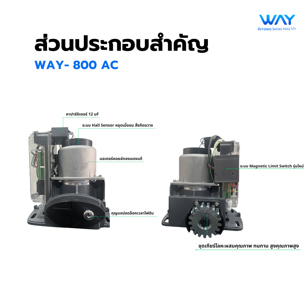 WAY มอเตอร์ประตูรีโมท 800AC รูปที่ 4